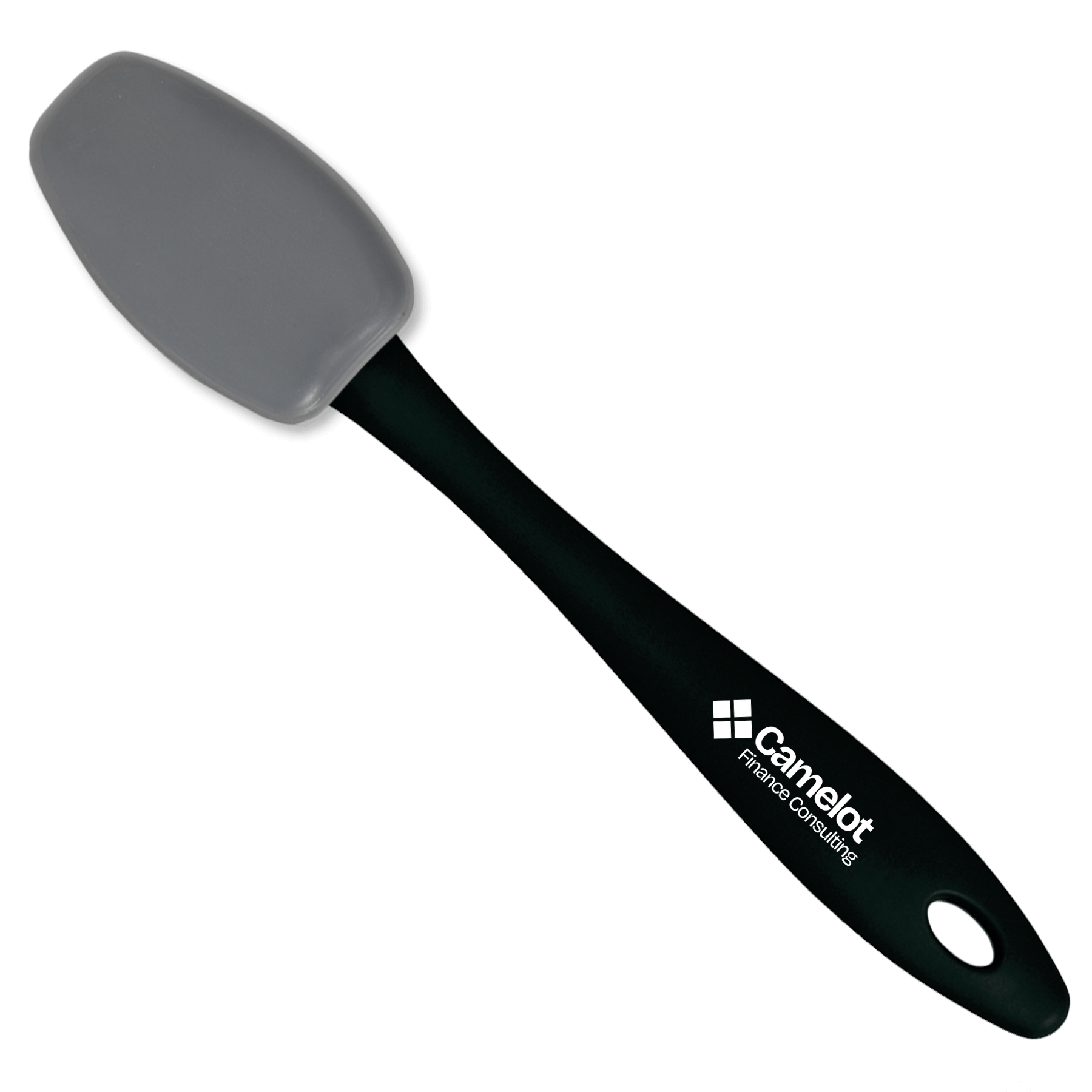 Imprinted - Black Handle - Gray Spoon
